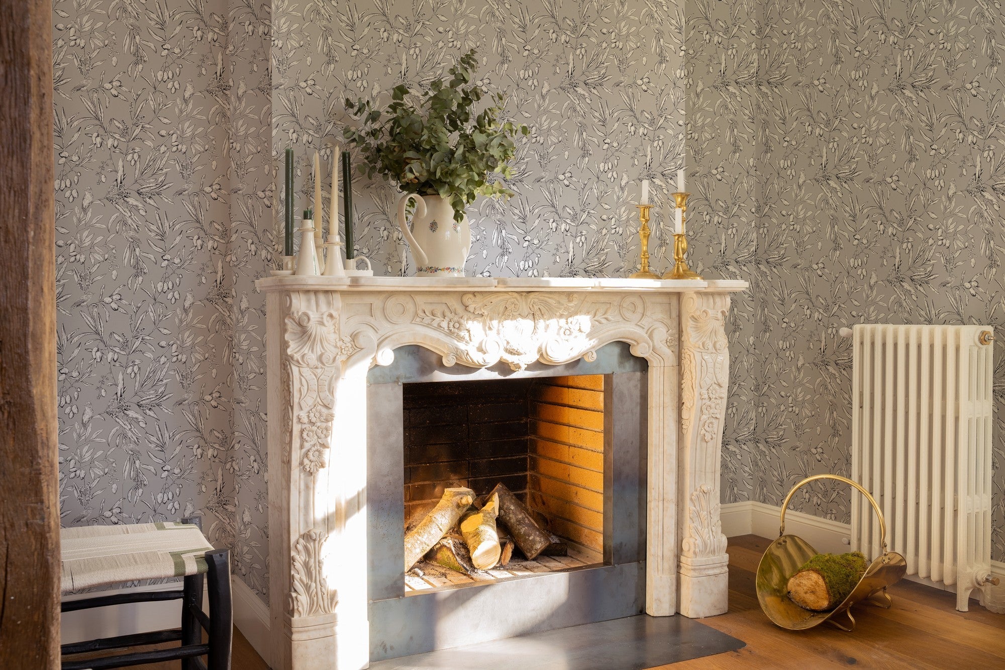 A00500 Aceituna Plata Olivar Wallpaper by Coordonné