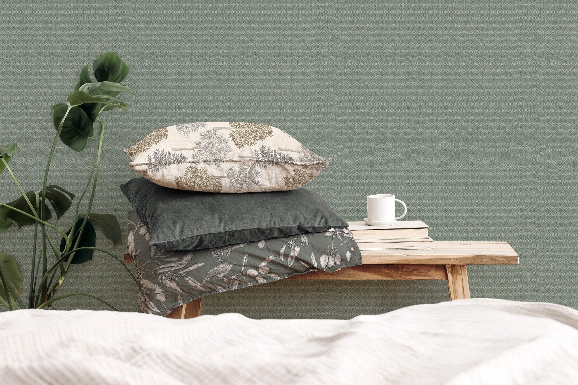 A00520 Sisal Celadon Olivar Wallpaper by Coordonné