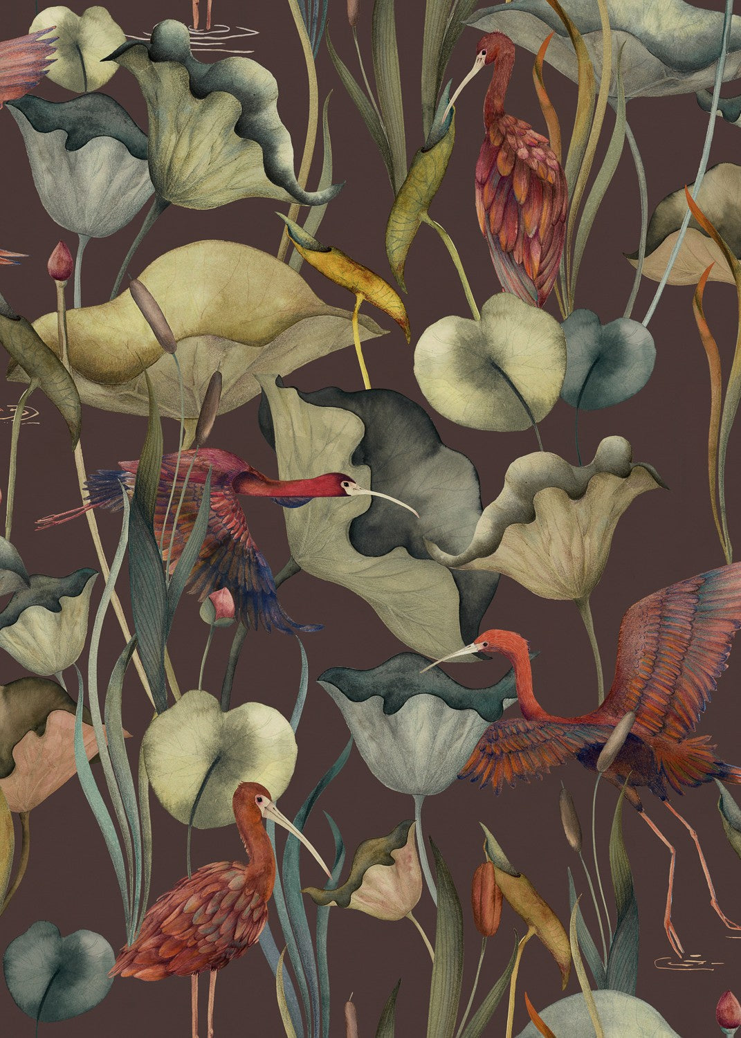 A00602 Humedales Chocolate Lur Wallpaper by Coordonné