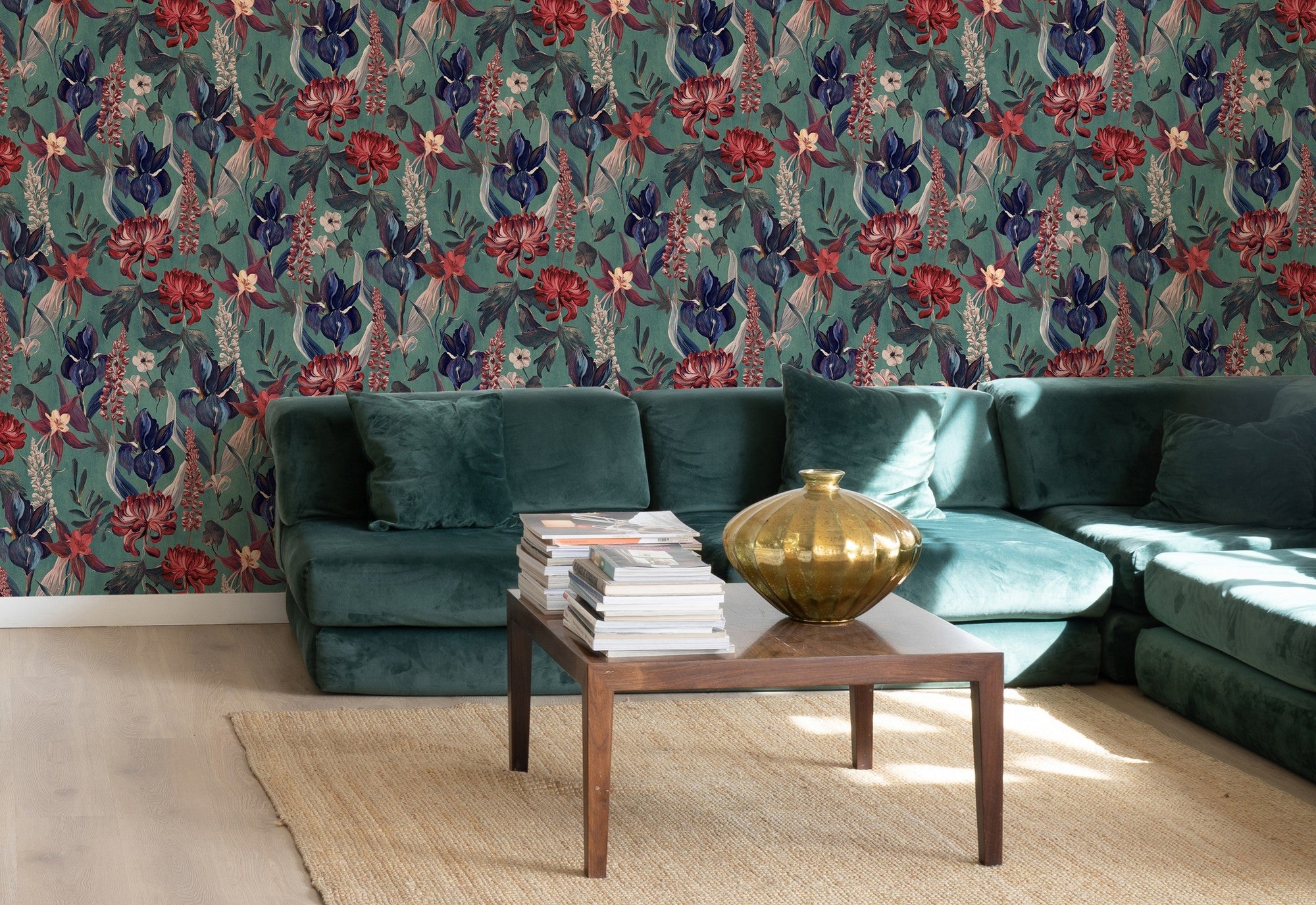 A00603 Jardín Rojo Mint Lur Wallpaper by Coordonné