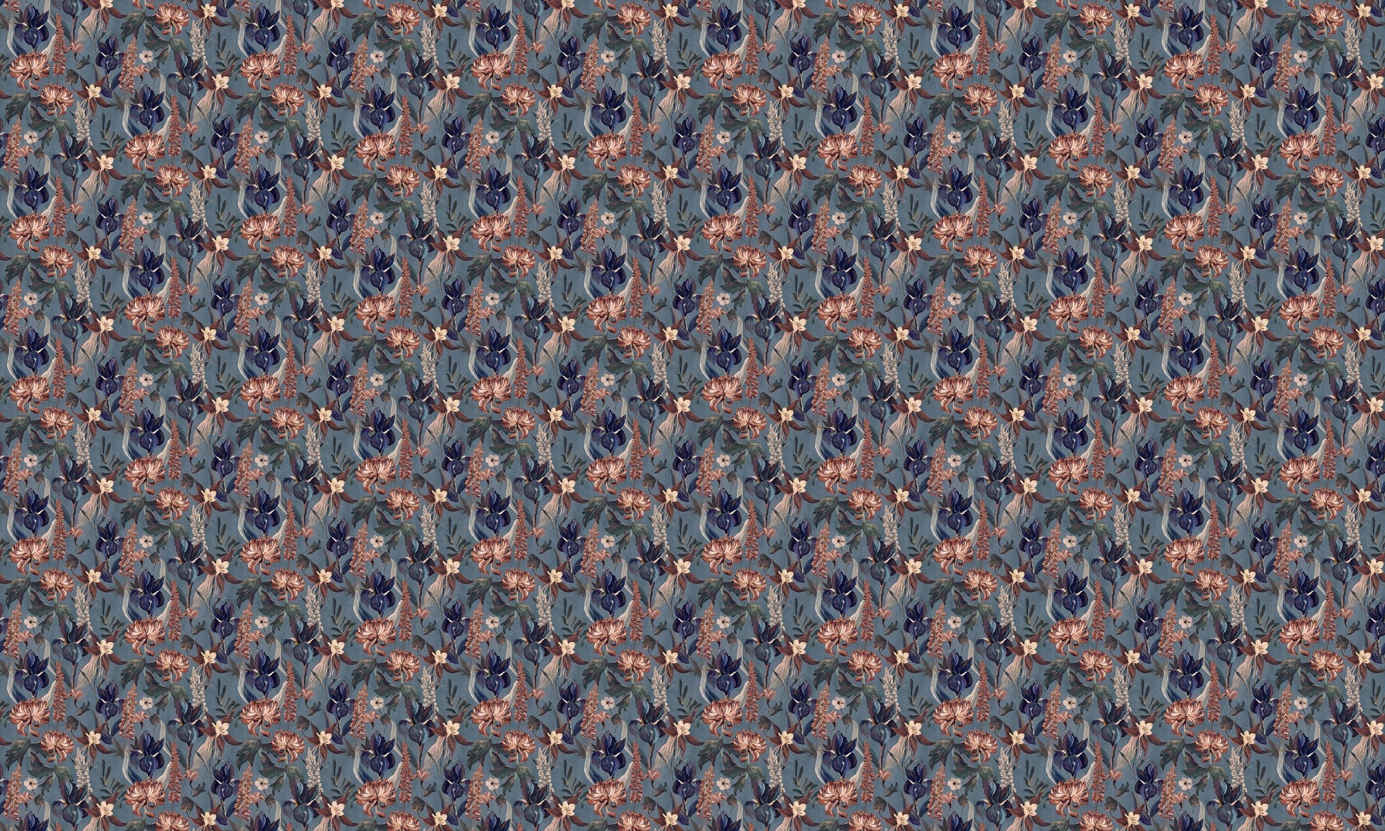 A00604 Jardín Rojo Indigo Lur Wallpaper by Coordonné