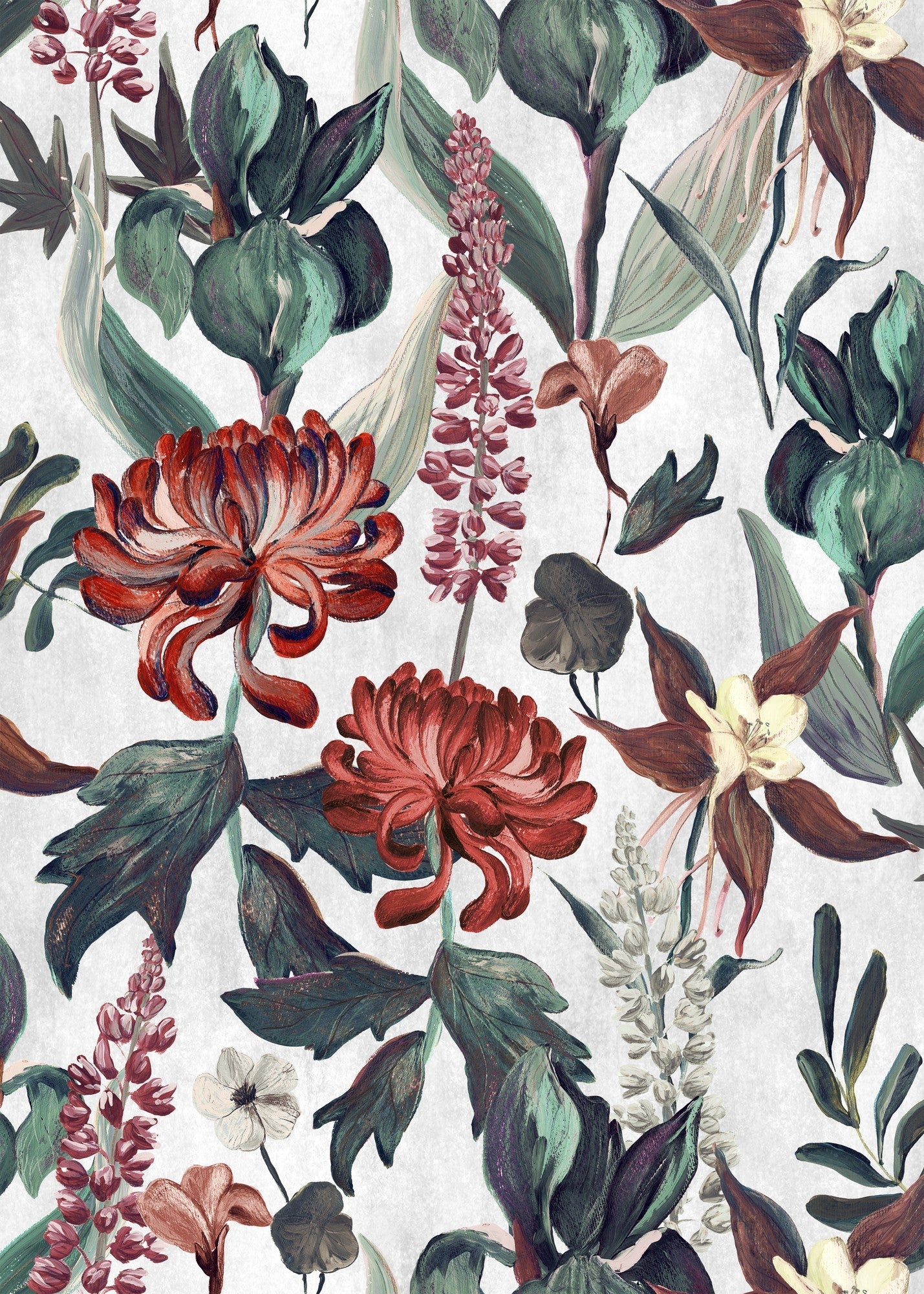 A00606 Jardín Rojo Swan Lur Wallpaper by Coordonné
