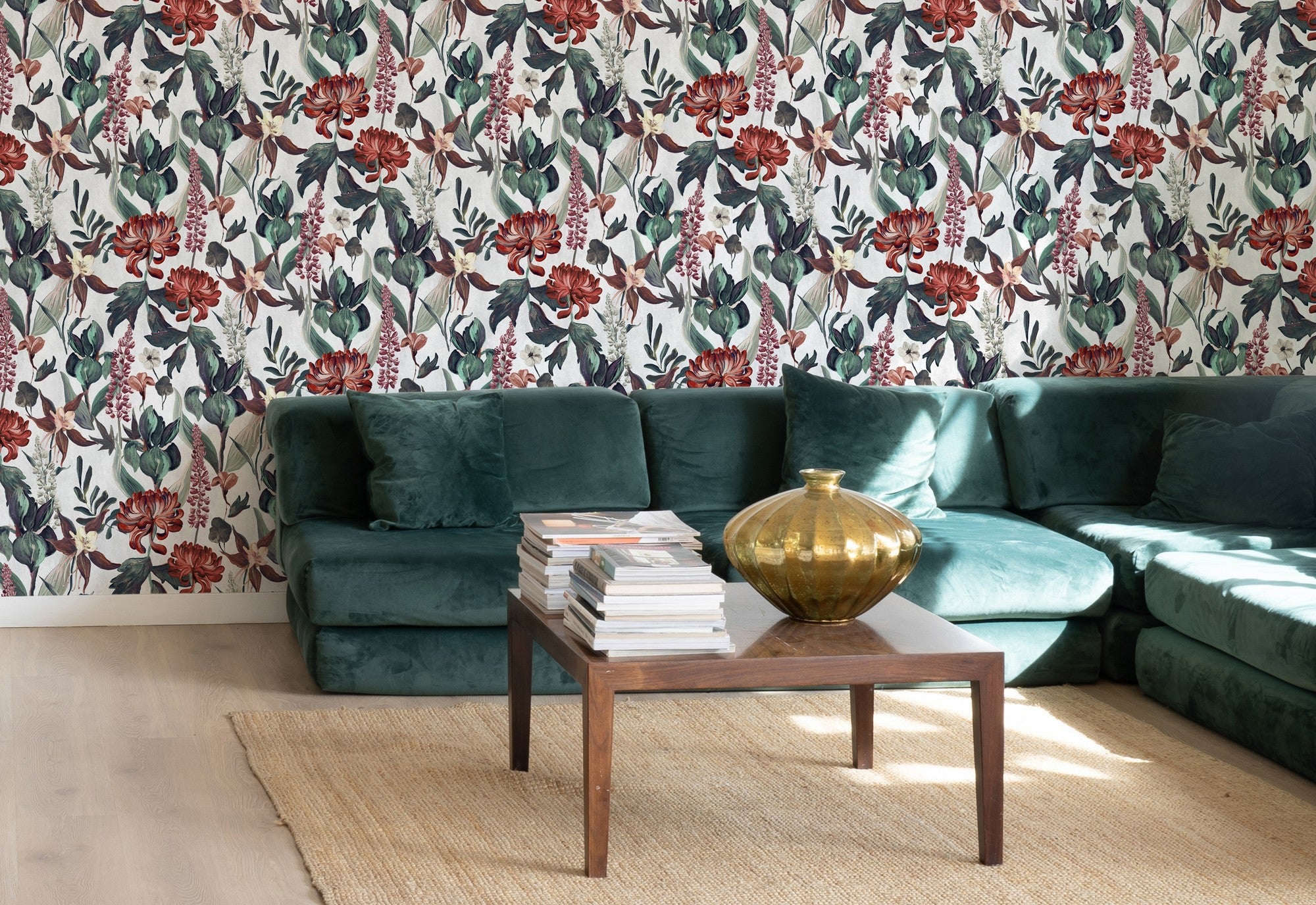 A00606 Jardín Rojo Swan Lur Wallpaper by Coordonné