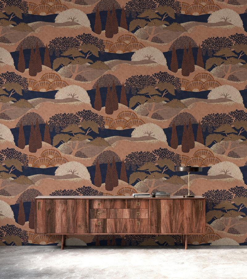 A00622 Jardín Japonés Cinnamon Lur Wallpaper by Coordonné