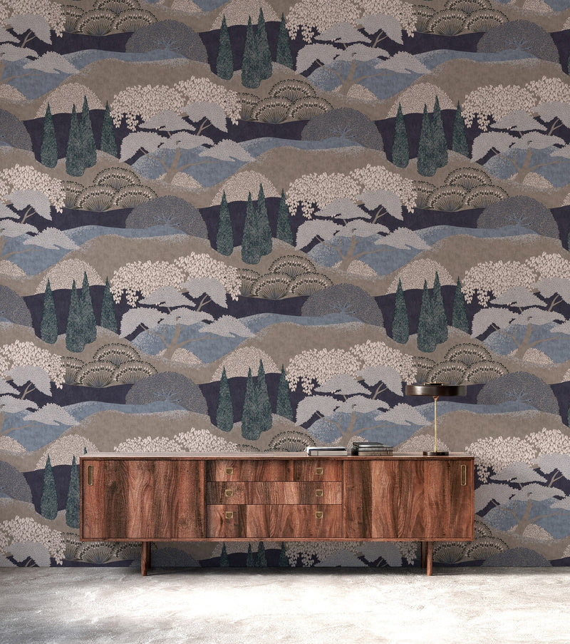A00624 Jardín Japonés Indigo Lur Wallpaper by Coordonné