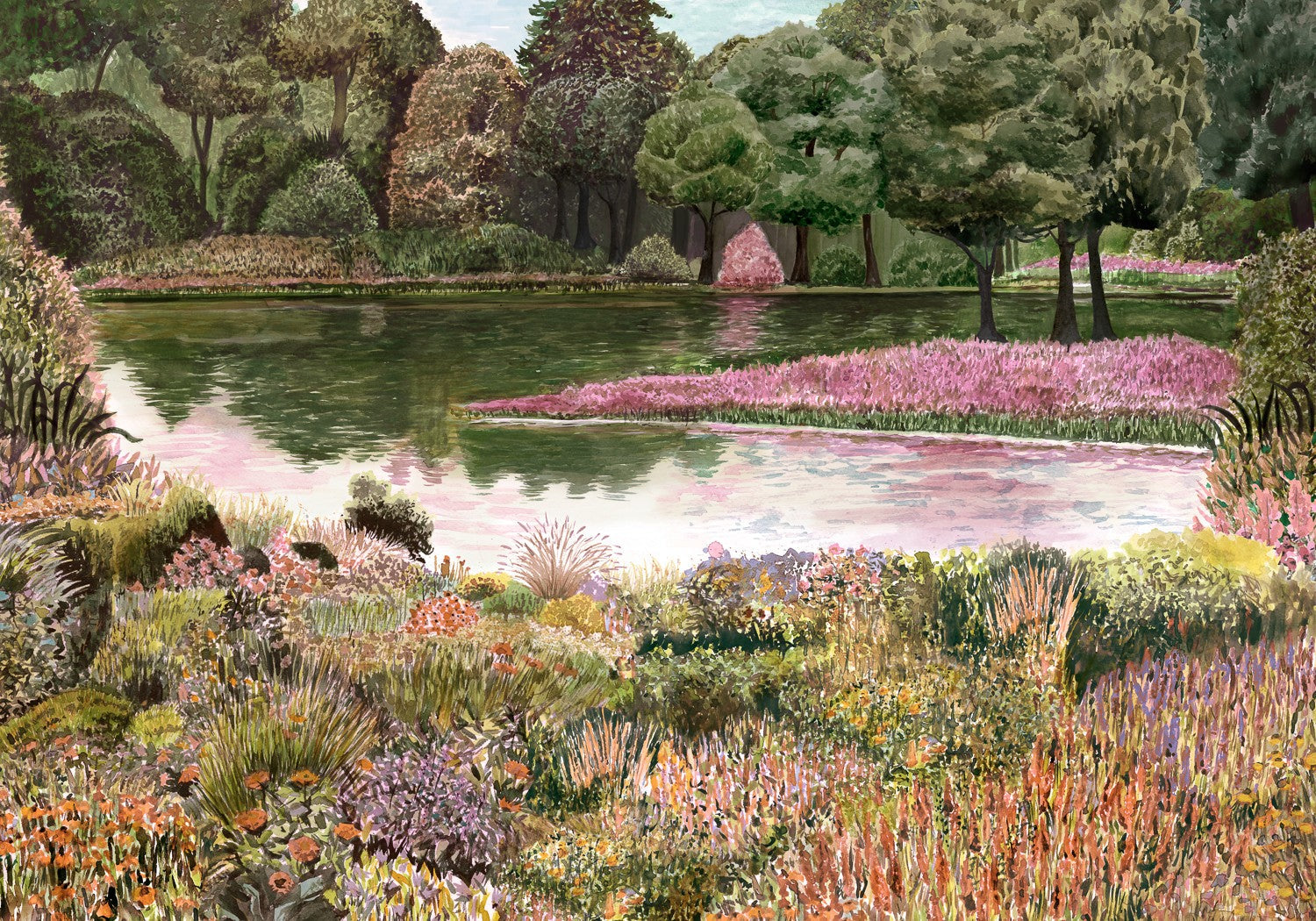 A00639 Jardín del Espejo Autumn Lur Mural by Coordonné