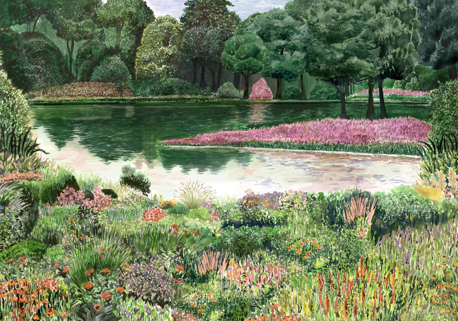 A00640 Jardín del Espejo Spring Lur Mural by Coordonné