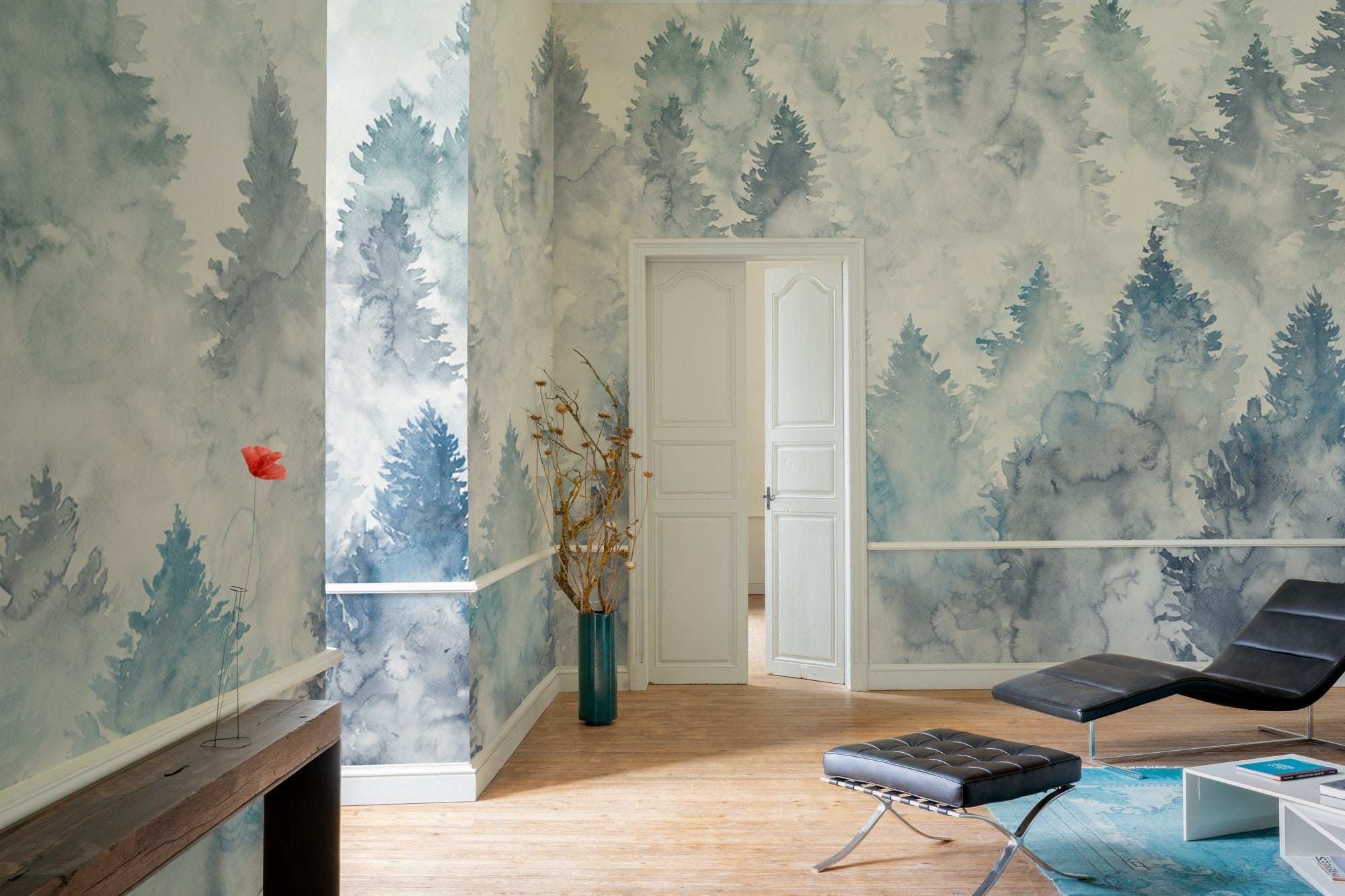 A00643 Mendia Indigo Lur Mural by Coordonné
