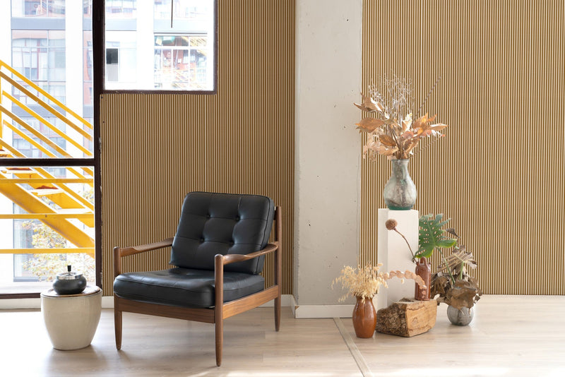 A00712 Stripe 0,7 Curry Stripes & Checks Wallpaper by Coordonné