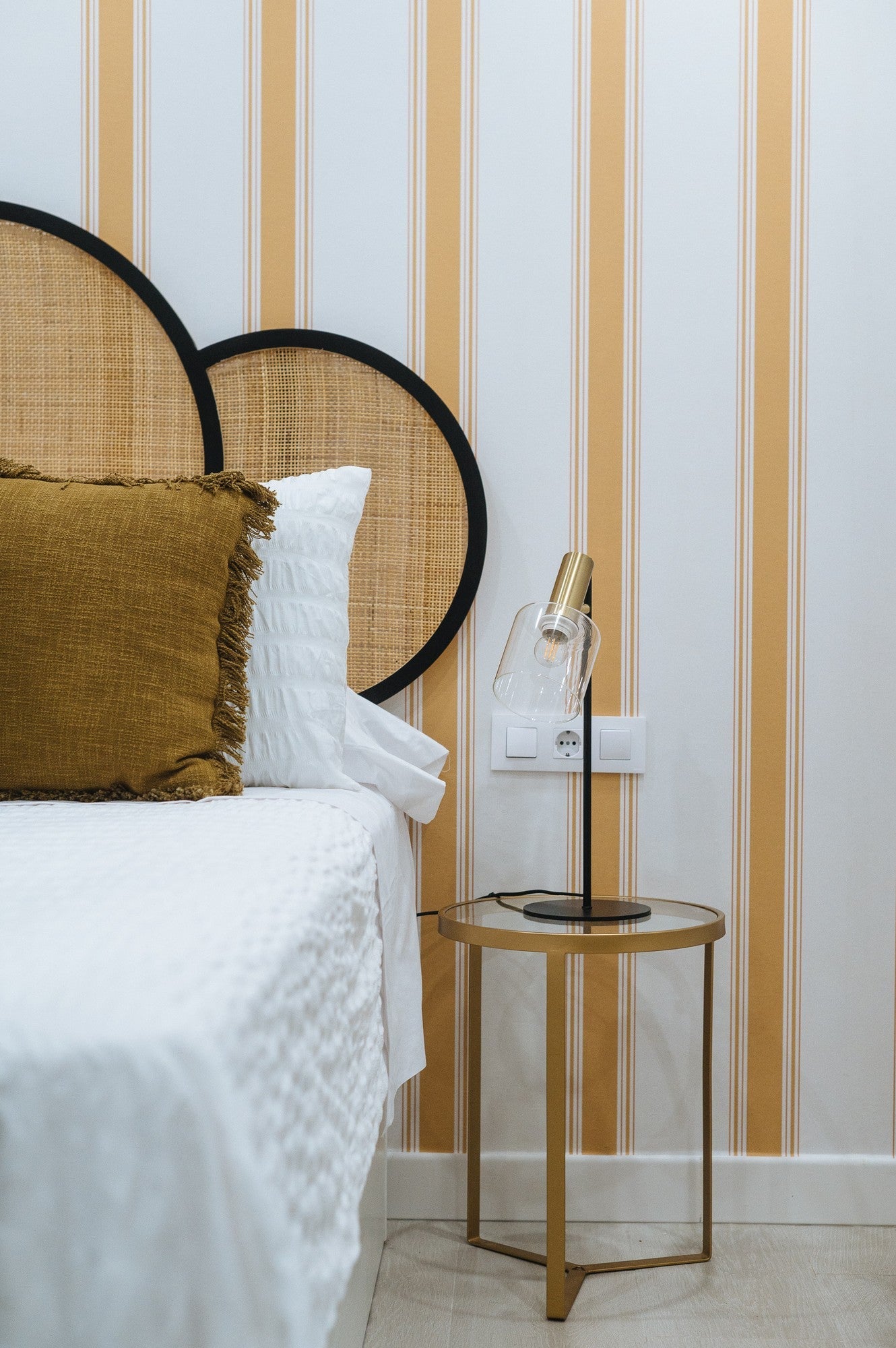 A00730 Stripe 5 Curry Stripes & Checks Wallpaper by Coordonné