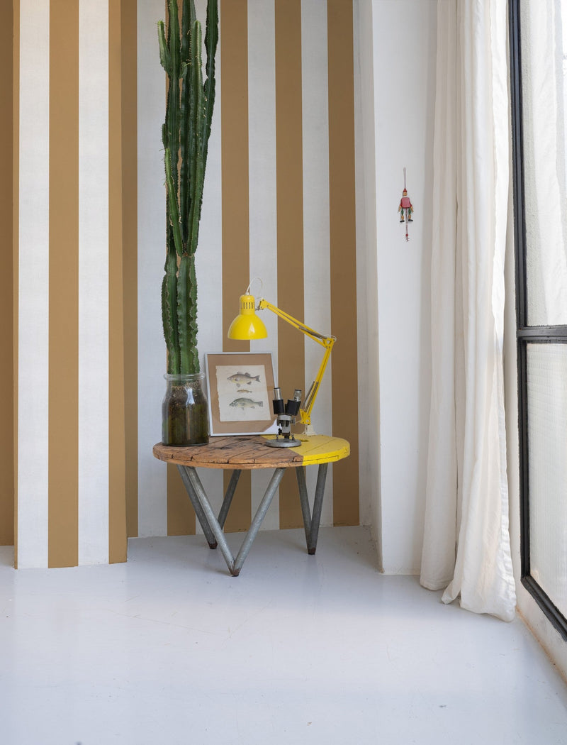 A00739 Stripe 8 Curry Stripes & Checks Wallpaper by Coordonné
