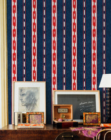 A00807 Kente Blue Ikart Wallpaper by Coordonné