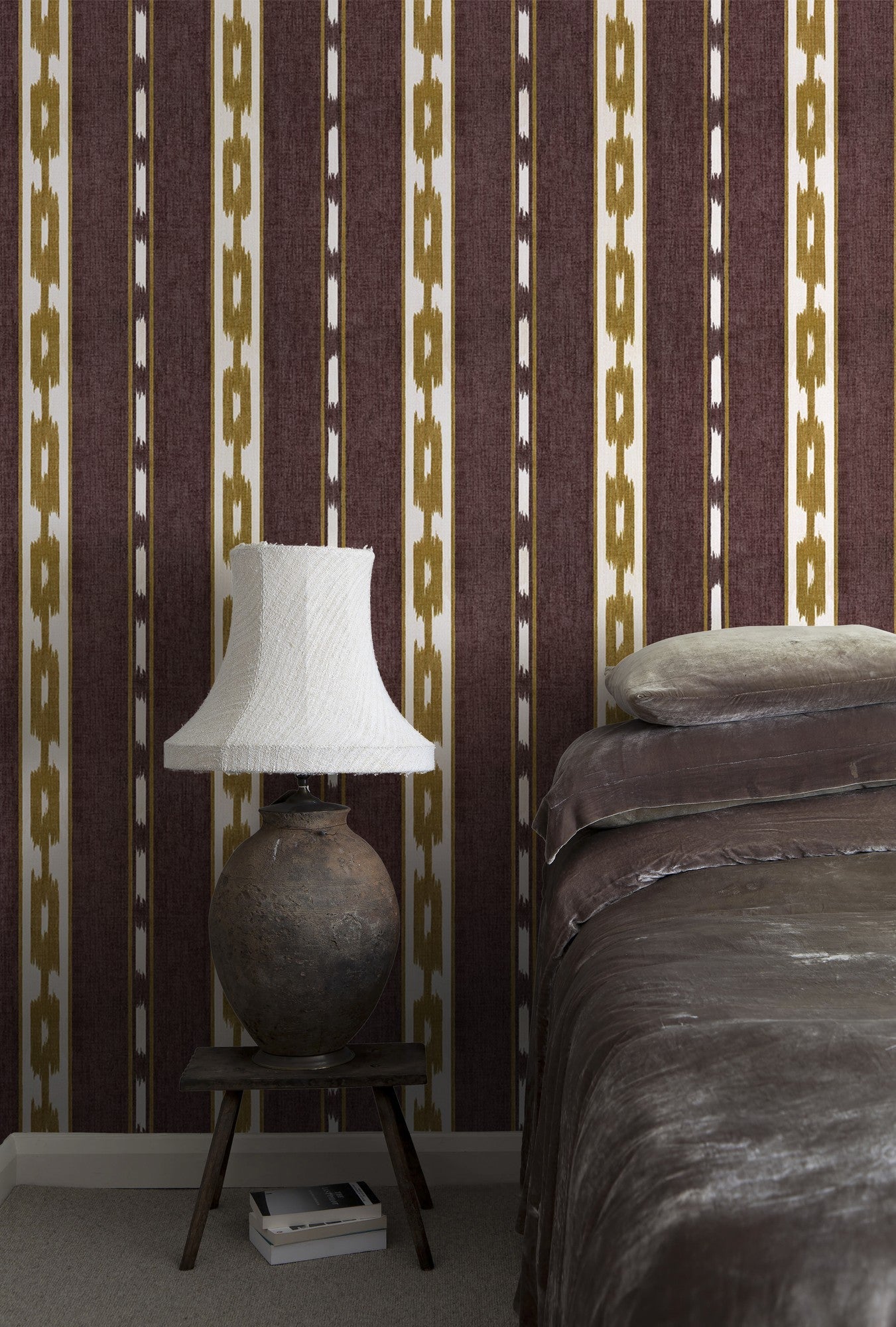 A00808 Kente Wine Ikart Wallpaper by Coordonné