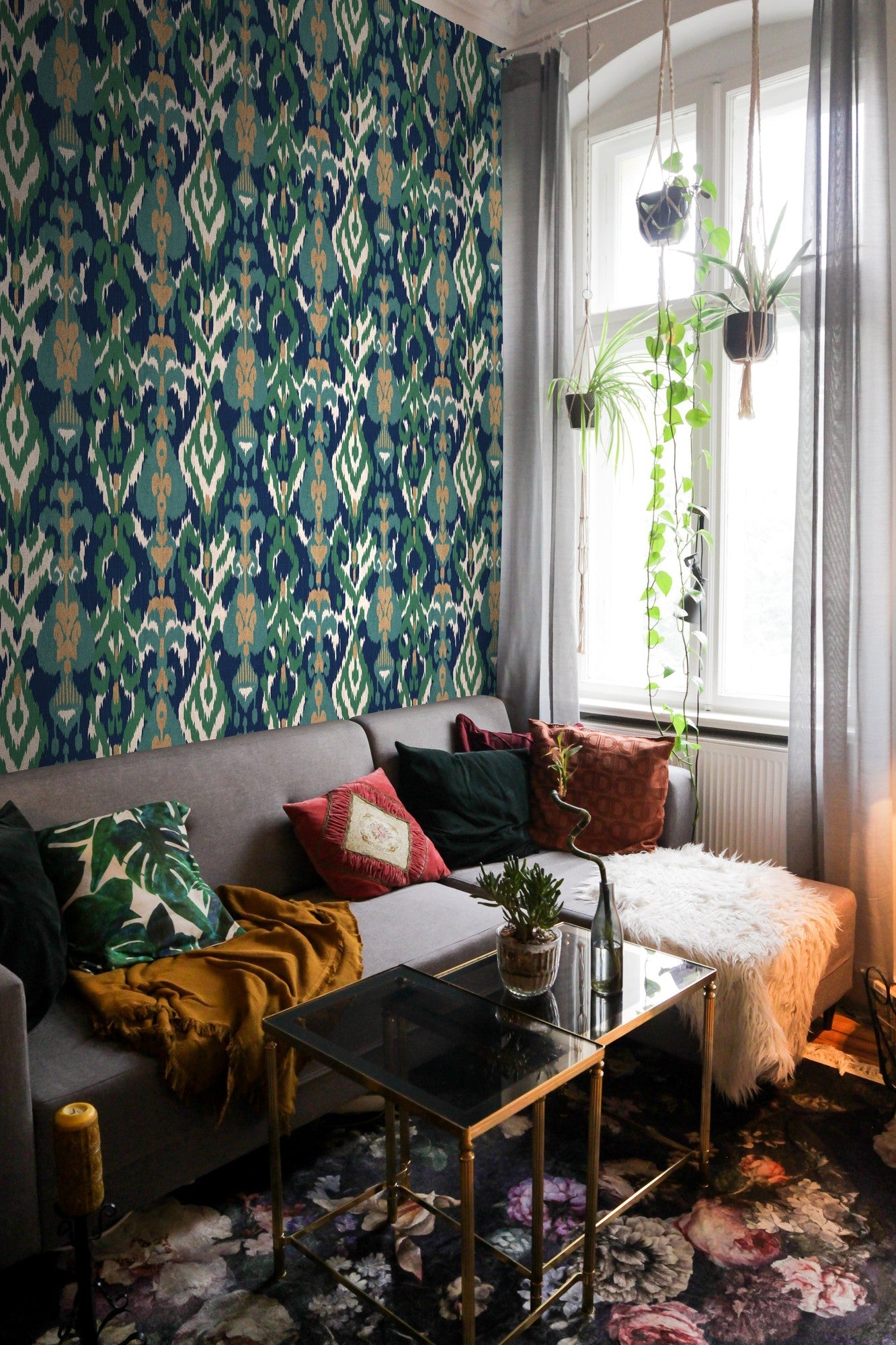 A00813 Uzbek Green Ikart Wallpaper by Coordonné