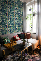 A00813 Uzbek Green Ikart Wallpaper by Coordonné
