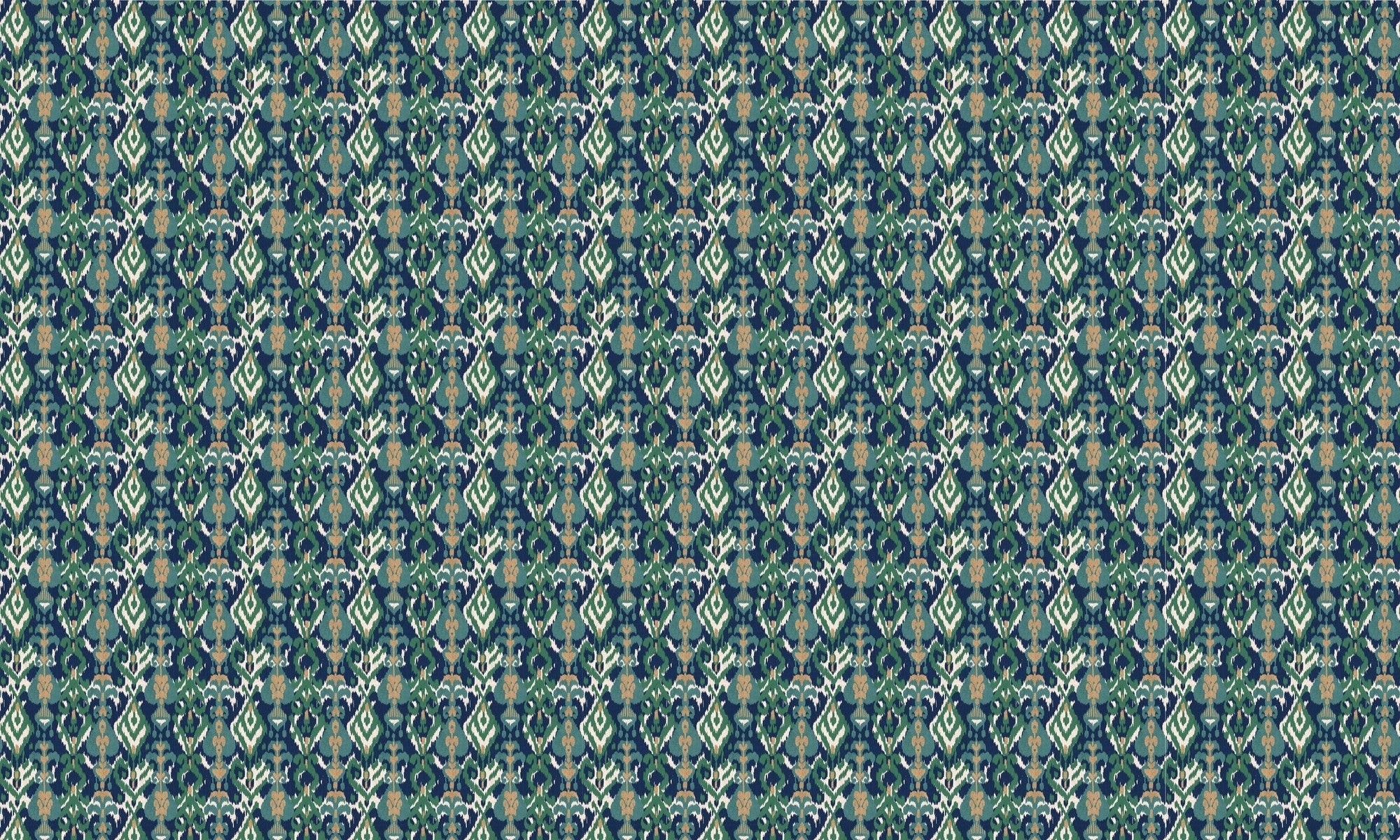 A00813 Uzbek Green Ikart Wallpaper by Coordonné
