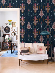 A00825 Sumba Navy Ikart Wallpaper by Coordonné