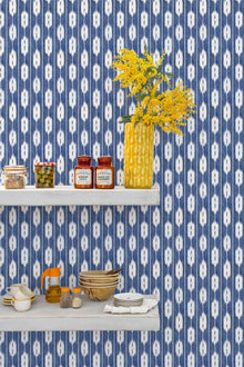 A00827 Llengües Blue Ikart Wallpaper by Coordonné