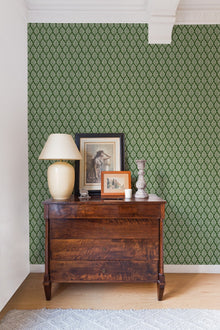 A00837 Kasuri Green Ikart Wallpaper by Coordonné