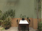 A00837 Kasuri Green Ikart Wallpaper by Coordonné
