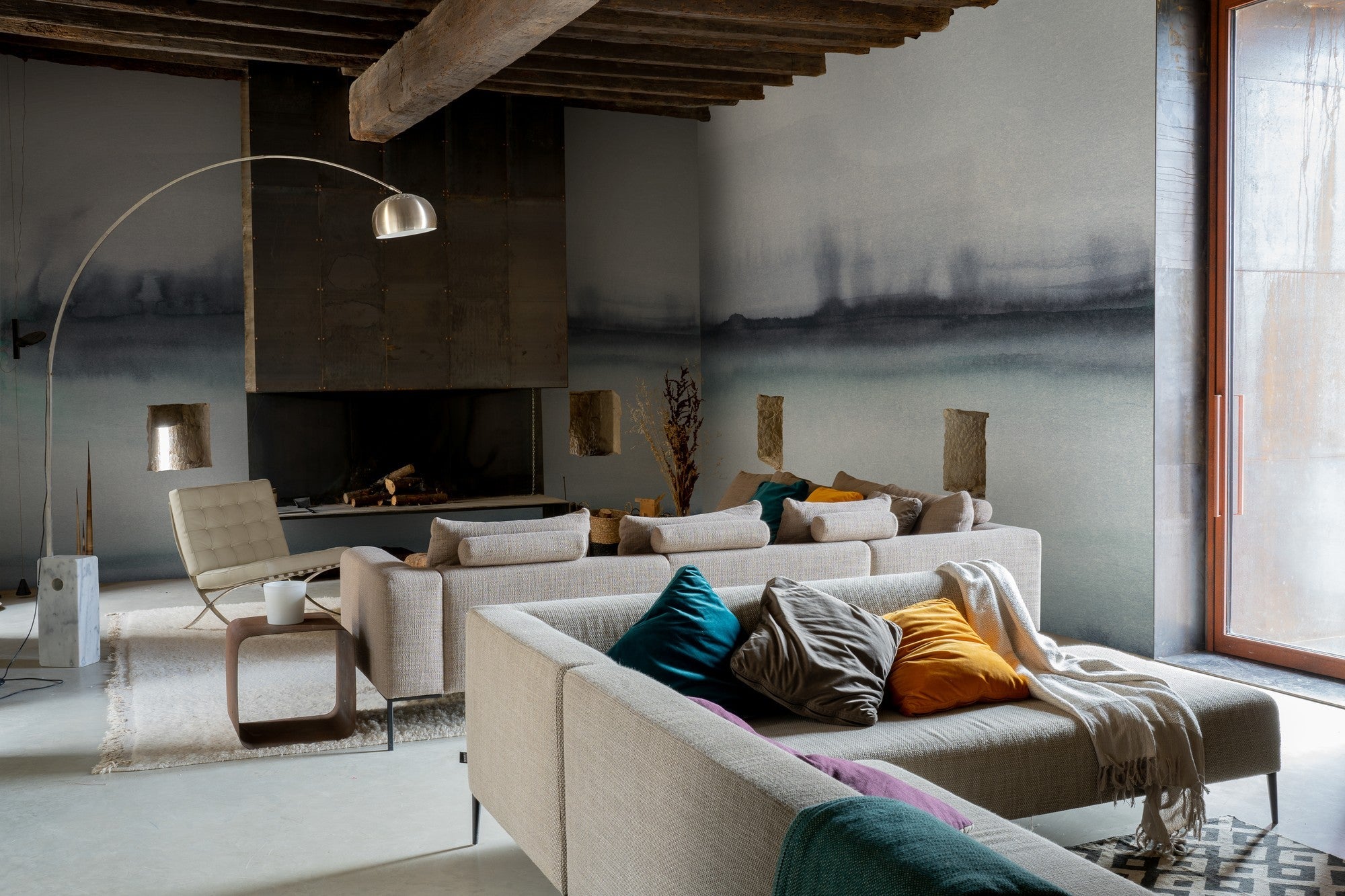 A00842 Shibori Blue Ikart Mural by Coordonné