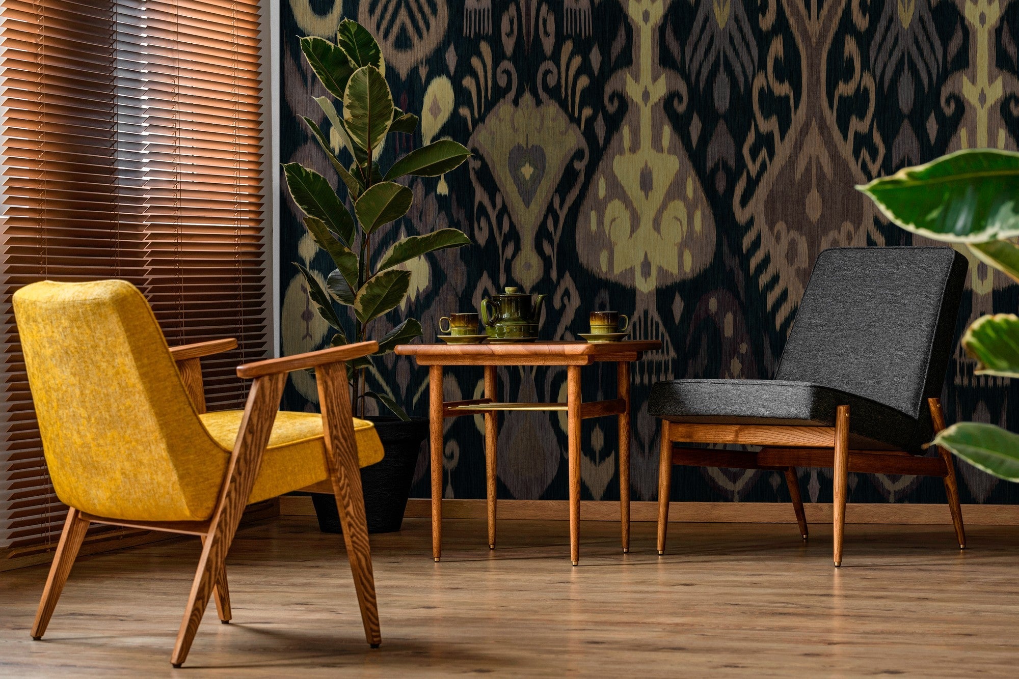 A00846 Boho Black Ikart Mural by Coordonné