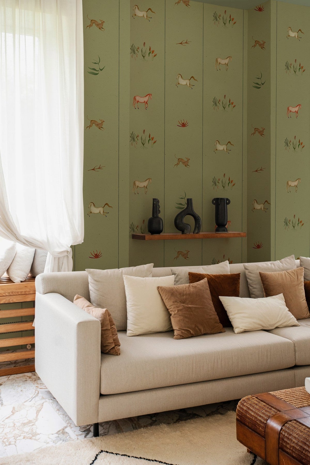 A00910 Bike ride Green Central Saint Martins Rest Time Wallpaper by Coordonné