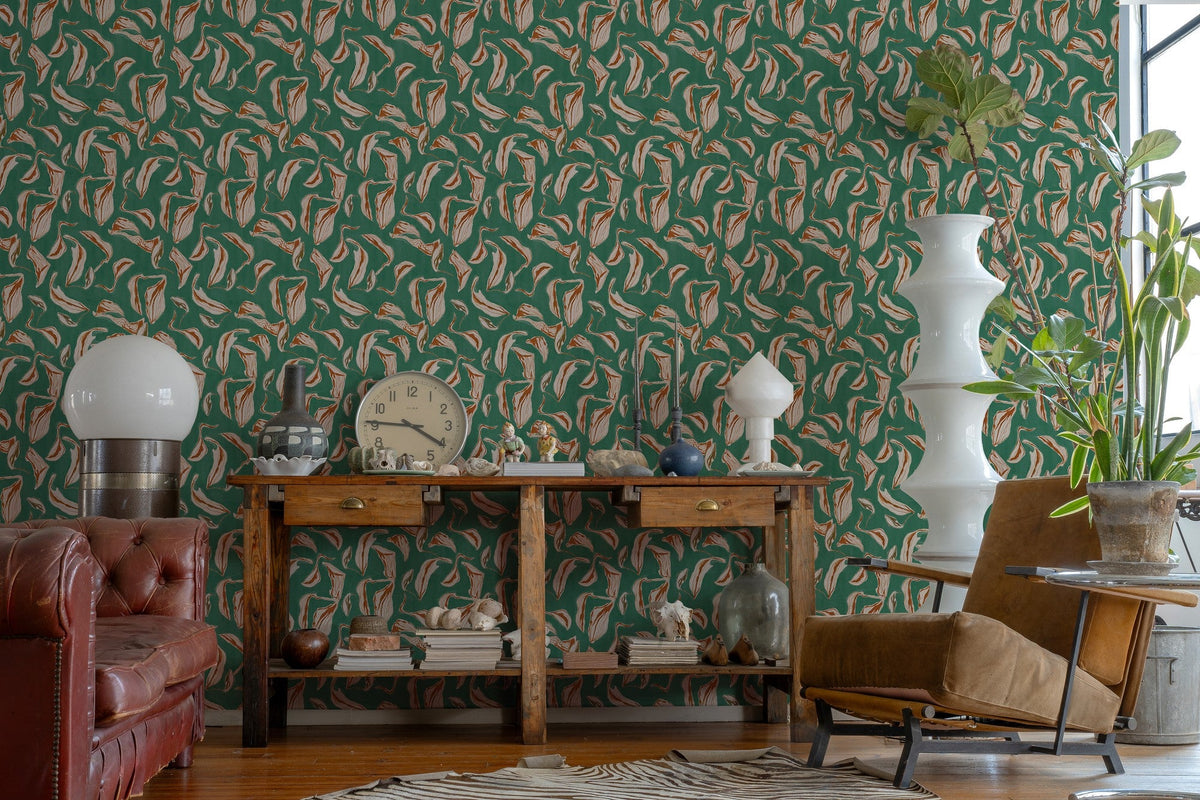 A00914 Moroccan branches Turquoise Central Saint Martins Rest Time Wallpaper by Coordonné