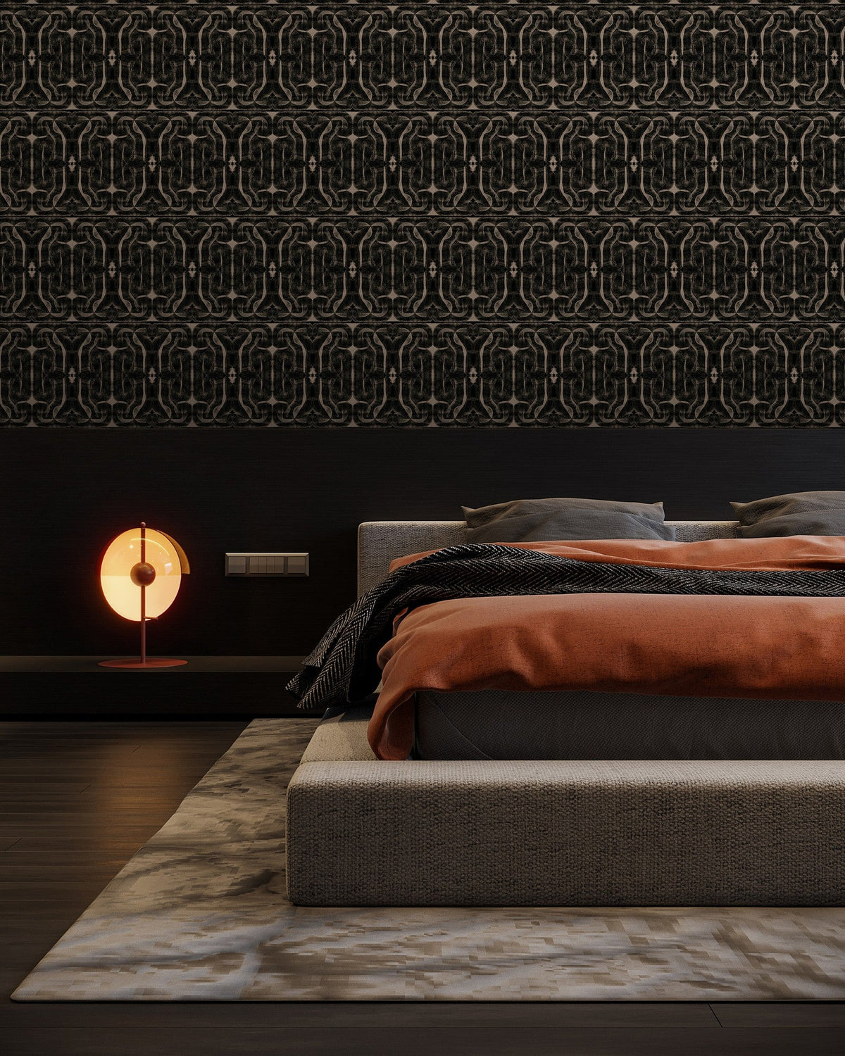A00921 Infinity strokes Black Central Saint Martins Rest Time Wallpaper by Coordonné