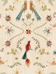A00927 Metaphoric birds Fawn Central Saint Martins Rest Time Wallpaper by Coordonné