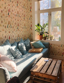 A00927 Metaphoric birds Fawn Central Saint Martins Rest Time Wallpaper by Coordonné