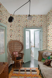 A00927 Metaphoric birds Fawn Central Saint Martins Rest Time Wallpaper by Coordonné