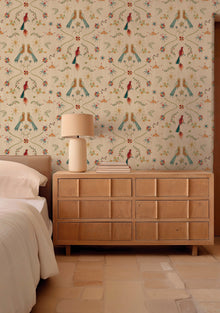 A00927 Metaphoric birds Fawn Central Saint Martins Rest Time Wallpaper by Coordonné