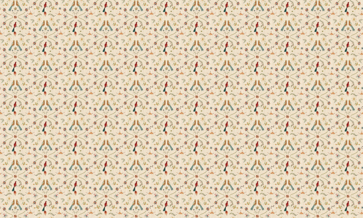 A00927 Metaphoric birds Fawn Central Saint Martins Rest Time Wallpaper by Coordonné