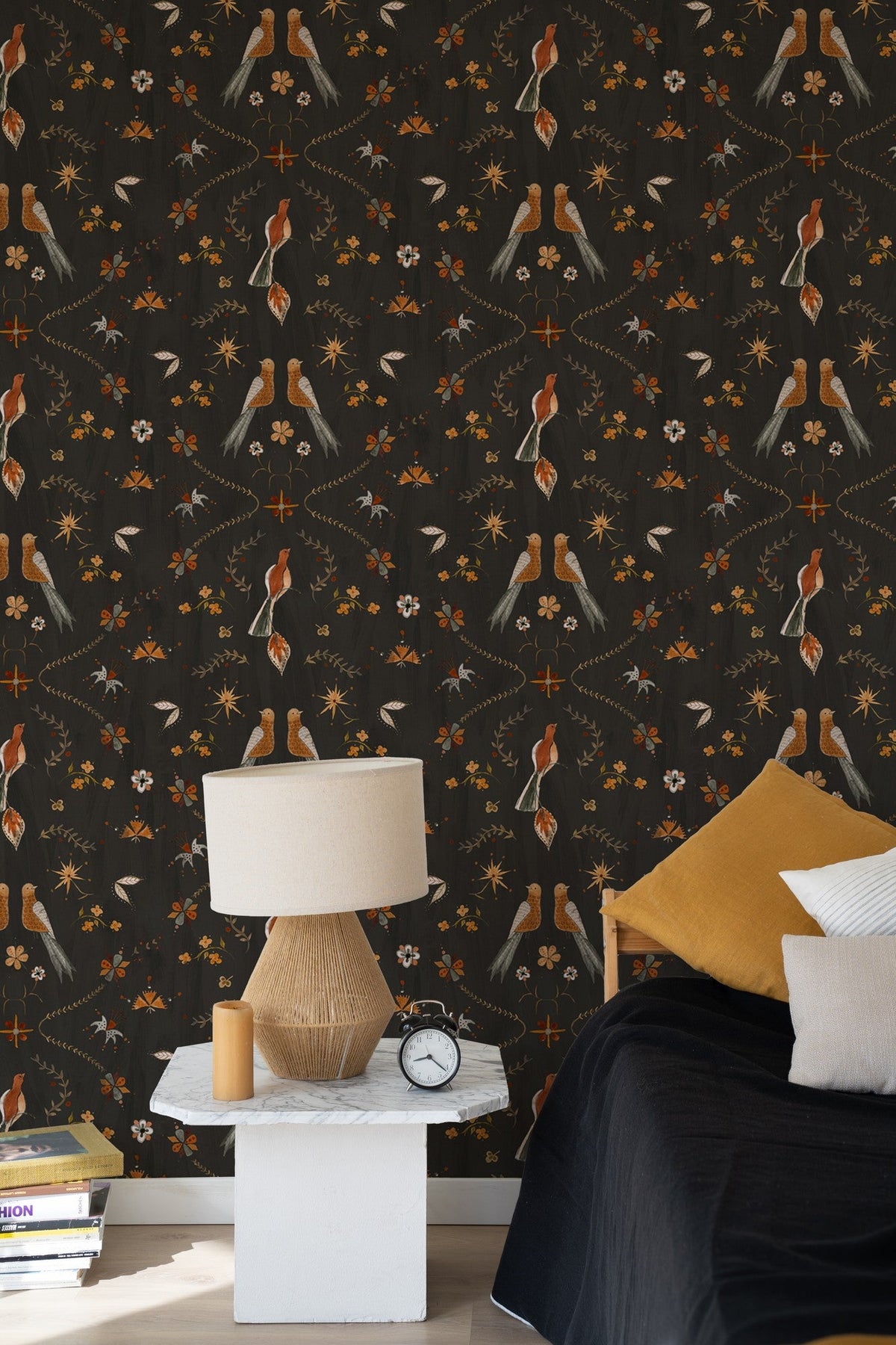 A00928 Metaphoric birds Black Central Saint Martins Rest Time Wallpaper by Coordonné