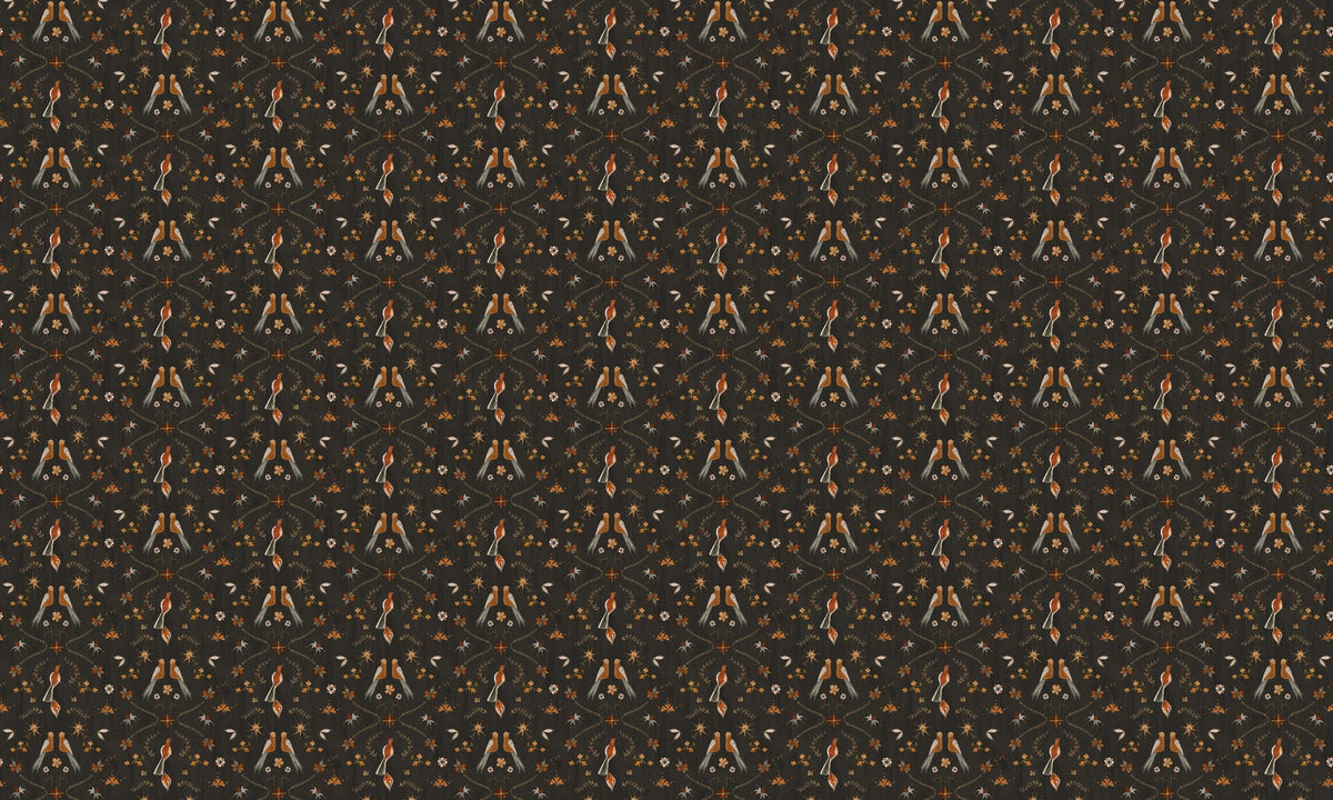 A00928 Metaphoric birds Black Central Saint Martins Rest Time Wallpaper by Coordonné