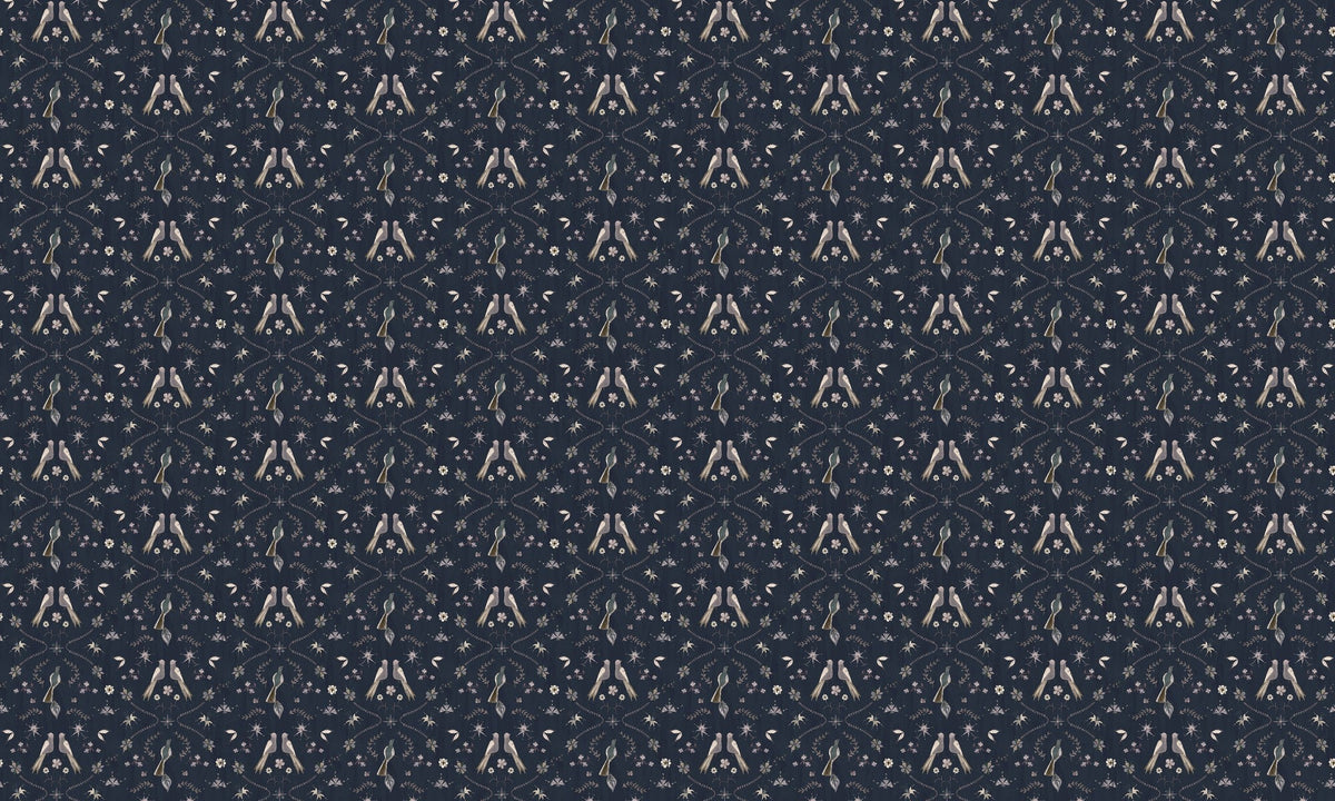 A00929 Metaphoric birds Blue Central Saint Martins Rest Time Wallpaper by Coordonné