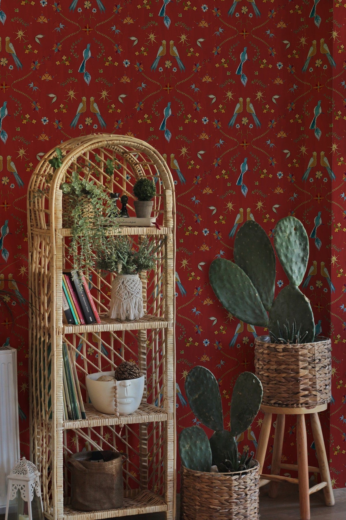 A00930 Metaphoric birds Red Central Saint Martins Rest Time Wallpaper by Coordonné