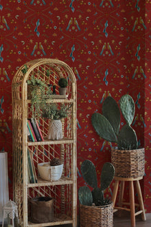 A00930 Metaphoric birds Red Central Saint Martins Rest Time Wallpaper by Coordonné