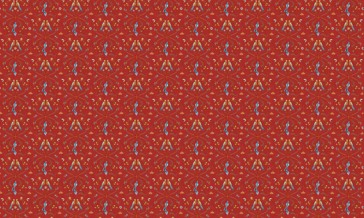 A00930 Metaphoric birds Red Central Saint Martins Rest Time Wallpaper by Coordonné