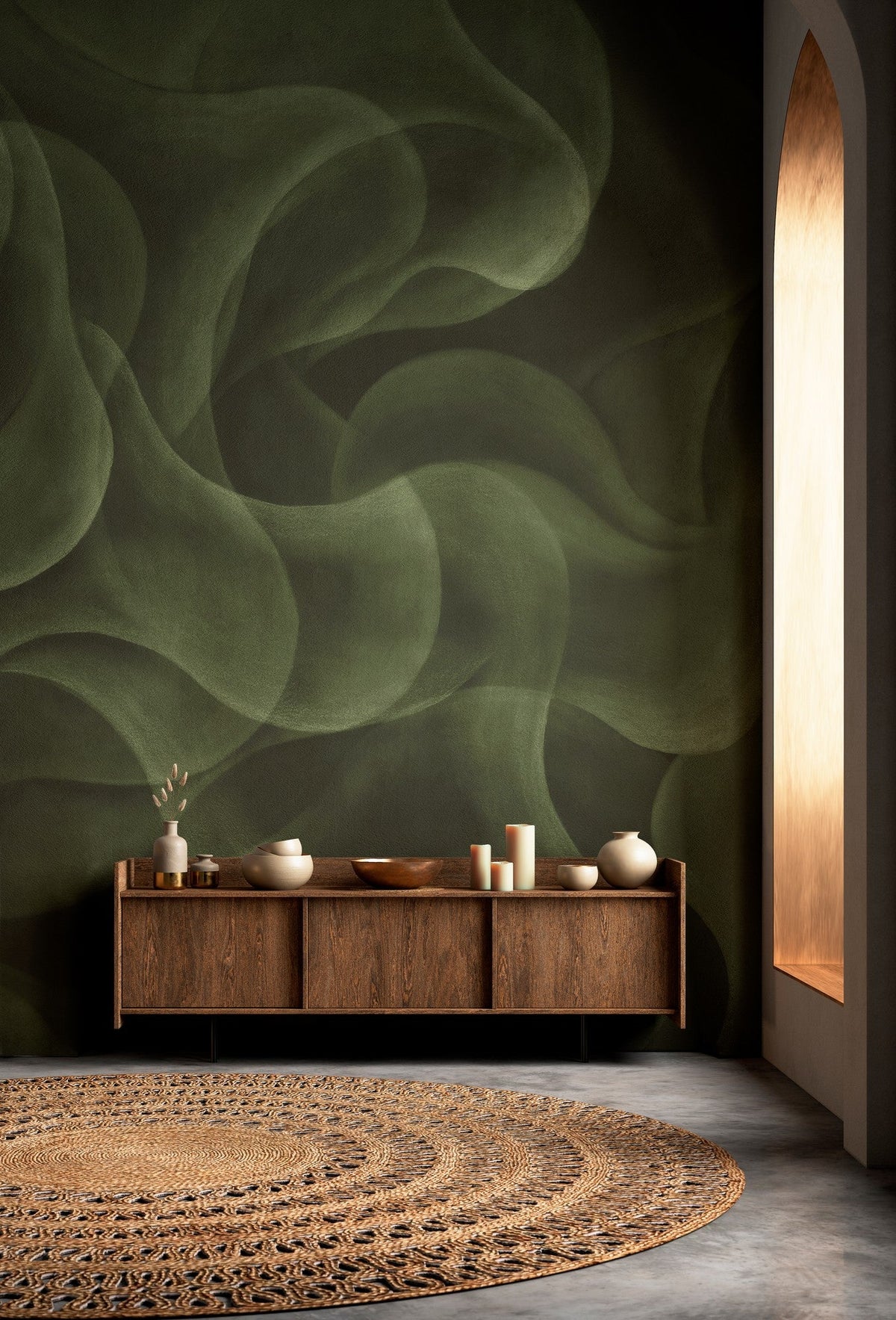 A00937 My cave Green Central Saint Martins Rest Time Mural by Coordonné (400x280cm)