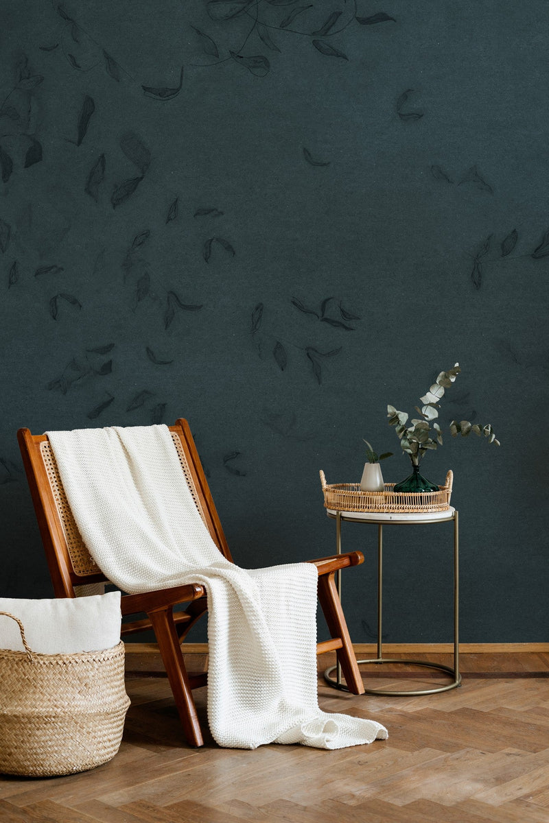 A00942 Leaves reflection Blue Central Saint Martins Rest Time Mural by Coordonné (400x280cm)