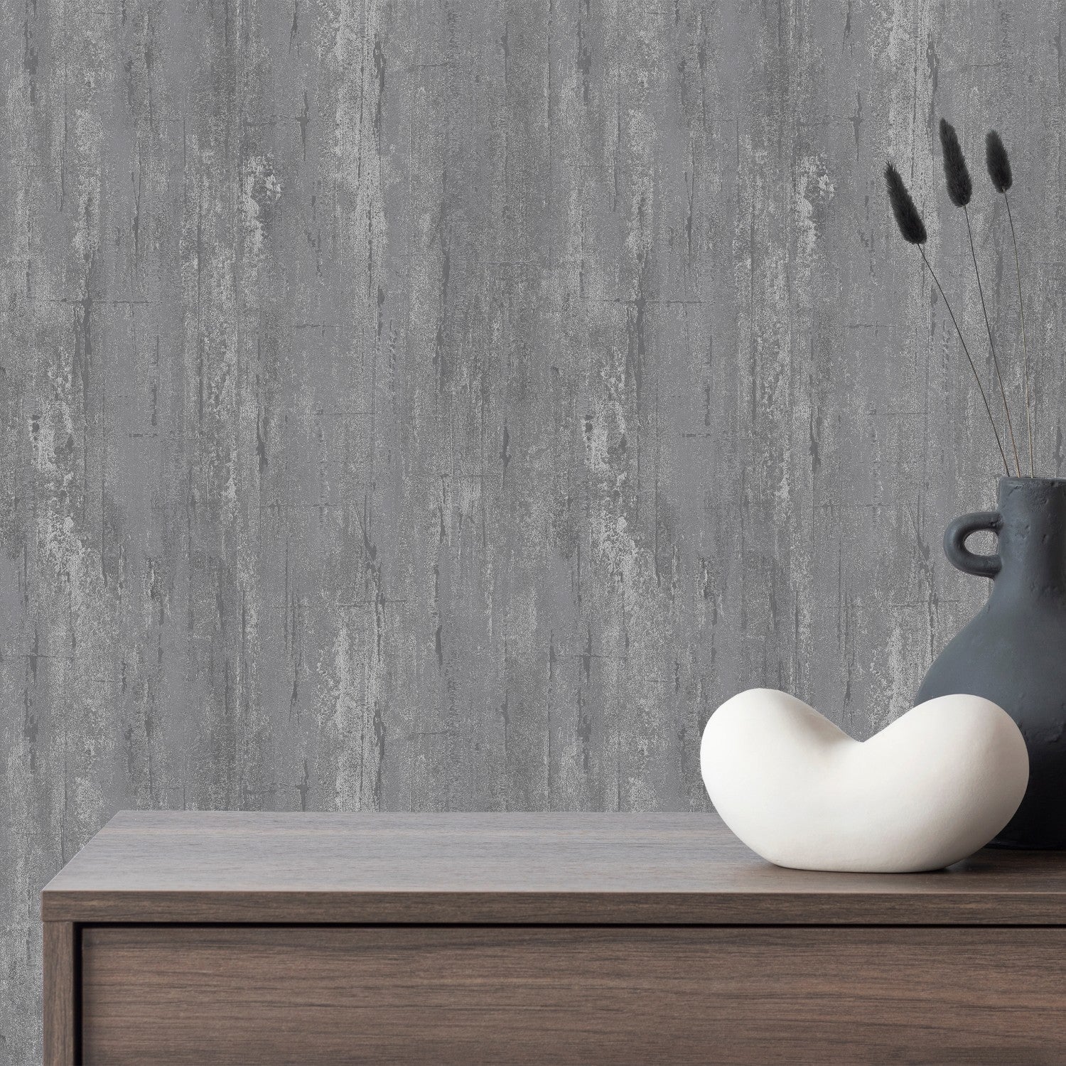 Cave Charcoal Wallpaper by Grandeco
