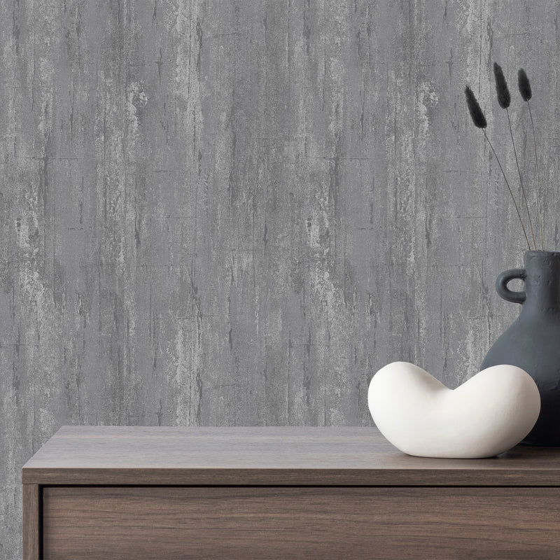 Cave Charcoal Wallpaper by Grandeco