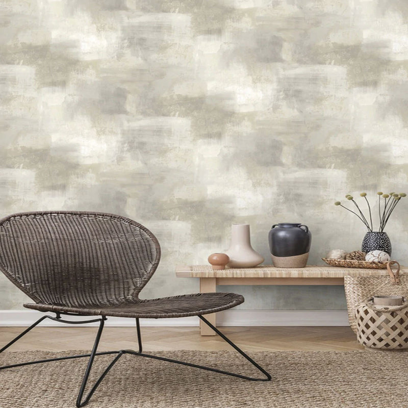 A60002 Asperia Distressed Beige Wallpaper by Grandeco Life