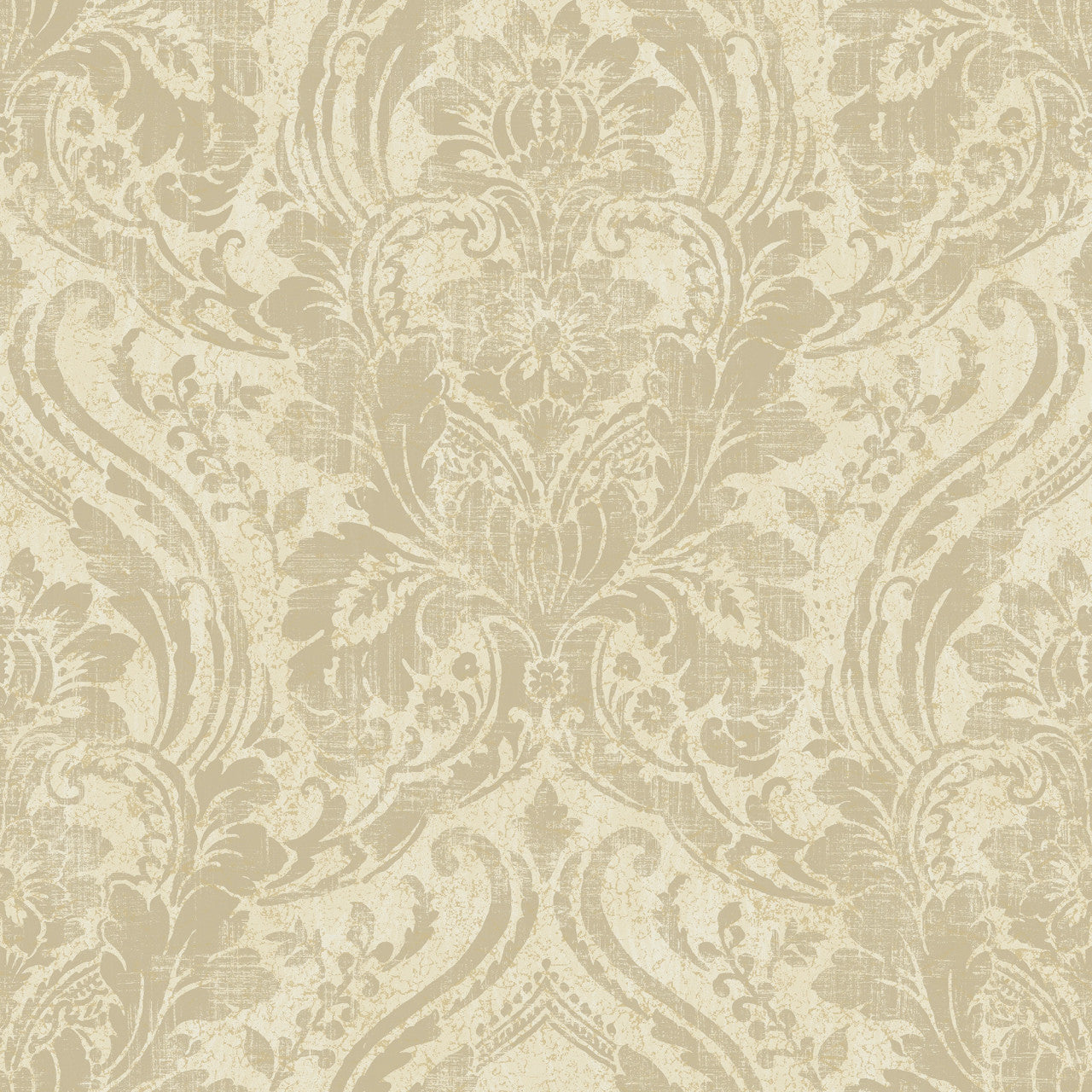 A68703 Textured Damask Cream and Gold Wallpaper by Grandeco