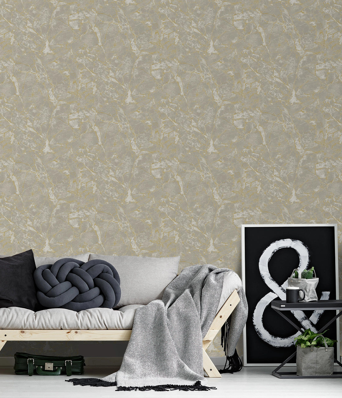 A73801 Astoria Marble Neutral Wallpaper by Grandeco