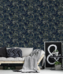 A73803 Astoria Marble Navy Wallpaper by Grandeco