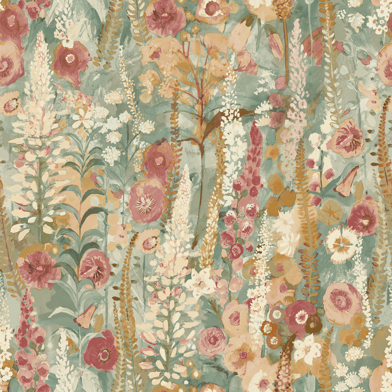 A74603 Delphinium Forest Sage Wallpaper by Grandeco