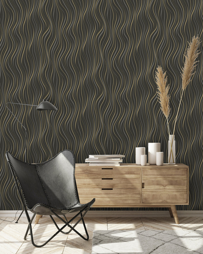 A75002 Home Design Wave Black by Grandeco